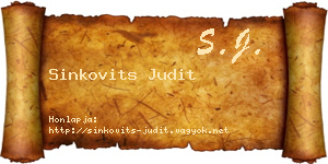 Sinkovits Judit névjegykártya